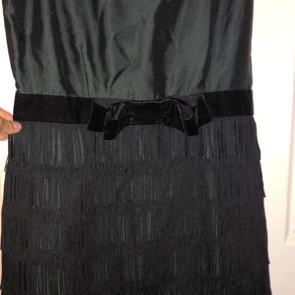 Kate Spade Black Fringe Silk Party Dress - Picture 5 of 8